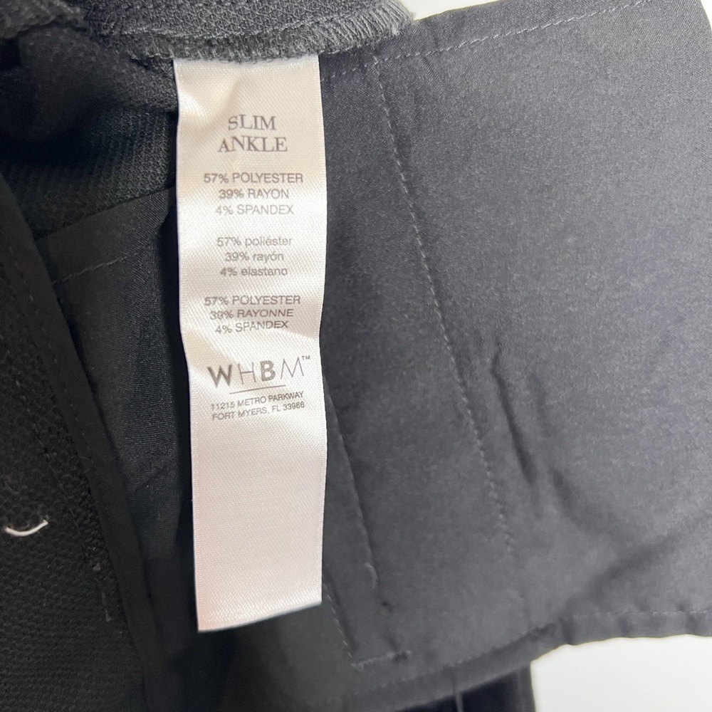 WHBM Pants Slim Ankle Dress Pants Black - Picture 4 of 4